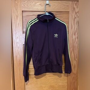 Purple and green adidas zip up (L)